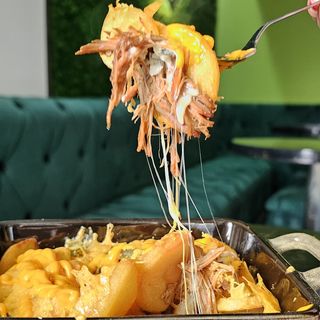 Pulled pork loaded fries