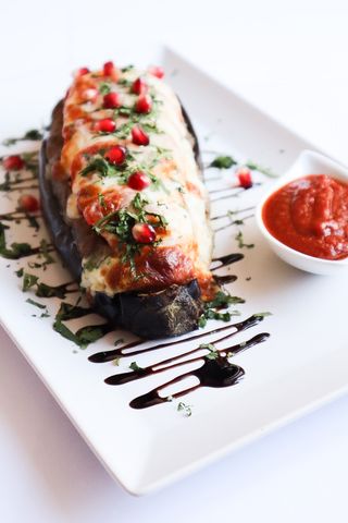 Bakłażan z mięsem i serem