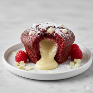 Muffin Red Velvet Relleno De Chocolate Blanco