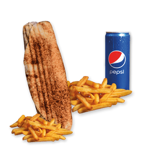 Rollo Amerykańskie wege (małe), frytki, Pepsi 0.33l