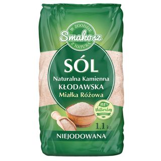 Sól kłodawska naturalna kamienna KŁODAWA miałka niejodowana 1kg SMAKOSZ