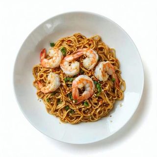 Tallarines De Huevo Con Gambas