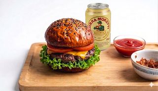 Combo montà hamburger con birra