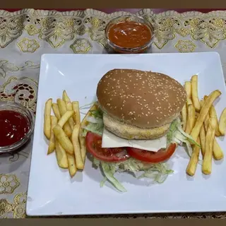 Menú Hamburguesa De Pollo Y Huevo