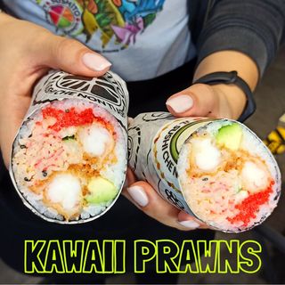 Sushi burrito kawaii prawns