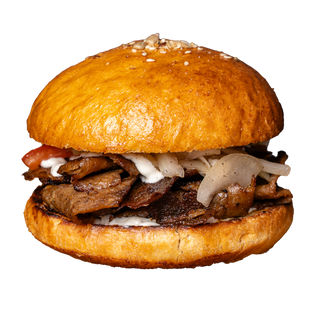 Kebab Burger cu cartofi pai și sos