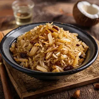 68. Arroz frito con leche de coco