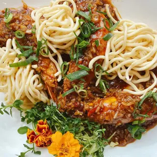 Langostinos En Salsa De Arroz 
