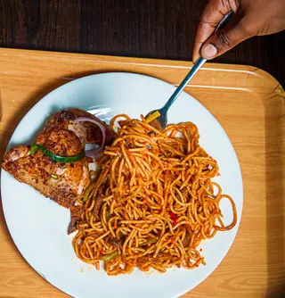 Spaghetti + Chicken + Plantain