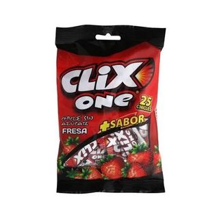 Chicles Fresa One Clix Bolsa 20 Uds. 50 Gr.