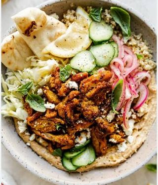 Cold Hummus with Beef Fillet
