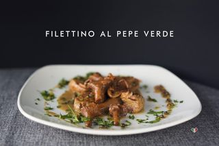 Filettino al pepe verde con funghi finferli 250g