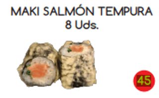 45. Maki Salmón Tempura (8 Uds.)