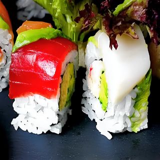 Sushi rollo rainbow (8 pzs.)