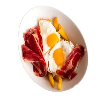Ración De Huevos Rotos Con Jamón