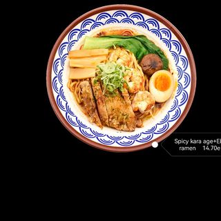 20 B. Spicy Kara Age + Ebi Ramen