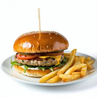 Burger de curcan cu cartofi Retro pai