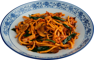 Цомян с курицей и грибами