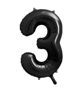 Cyferka 3 z helem ( czarna )