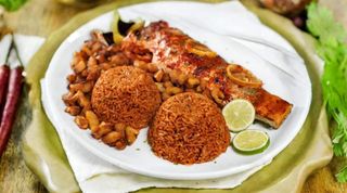 Jollof With Fish & Plantain