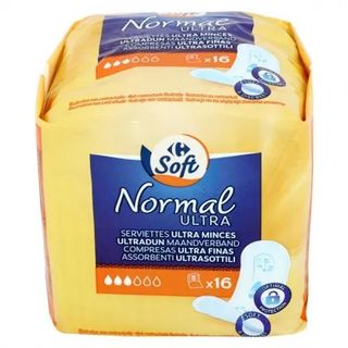 Compresas Ultra Sin Alas Normal Carrefour 16 Ud.