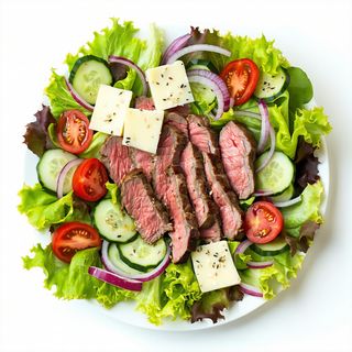 Cordero, Ensalada y Queso