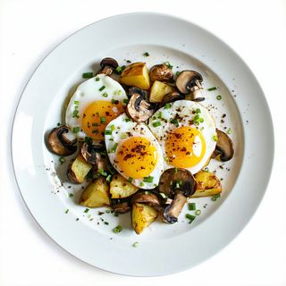 Plato estilo rotos de boletus Edulis