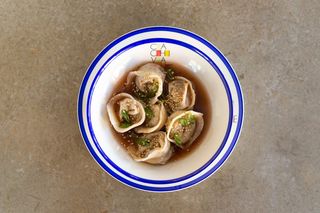 Dim-sum de pato y setas shiitake