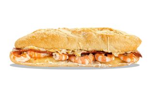 Robben (Langostinos Cocidos, 4 Quesos, Piña, Ali Oli, Beicon)