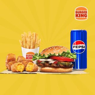 1 Whopper +1 Frites + 6 Chili Cheese+ 1 Pepsi.