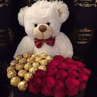 Nounours chocolat boit de fleurs 