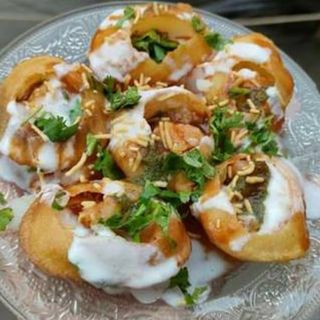 Paani Poori Vegan with Soya Yogurt ( dahi poori vegan)