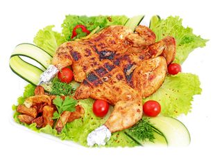 Пиле печено на жар (1100г)