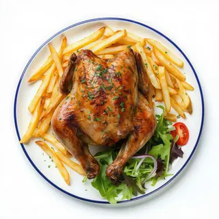Pollo Entero (8 Porciones) Con Patatas Fritas