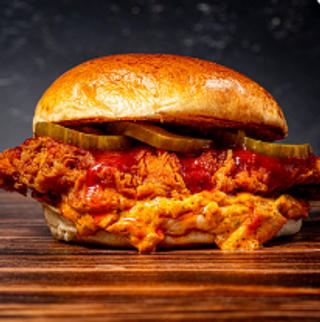 Buffalo-Ranch Fried Chicken Burger