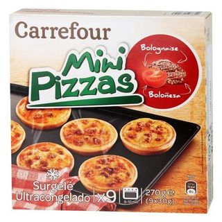 Mini Pizzas Boloñesa Carrefour 9 Ud. 270 Gr.