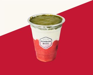 Frappé de matcha y fresa