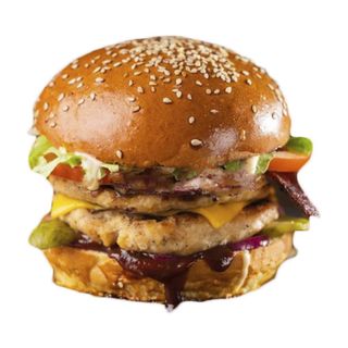 Double Decker Chicken Burger Eggs & Chicken