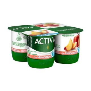 Yogur Bífidus Desnatado Melocotón Danone Activia 4x120 Gr.