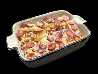 Картопля з мисливськими ковбасками (250g)