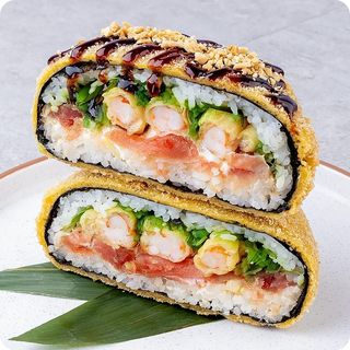 Суші-бургер креветка-тунець