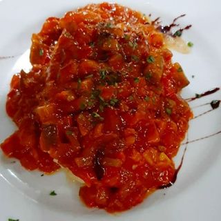 Bacalao De La Casa Con Pisto