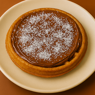 Gofre con Nutella y coco rayado