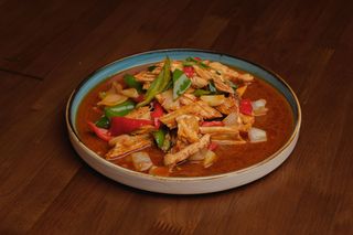 Салат теплый со спаржей