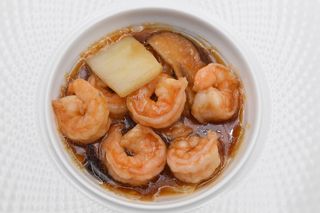 248-Gamberi con funghi e bambù