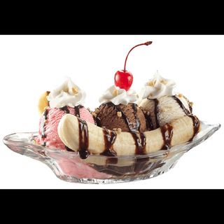 Banana split con helado