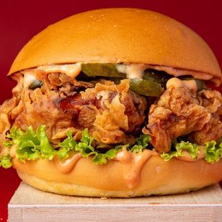 Fried chicken burger