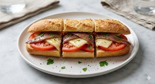 Bocadillo De Anchoas Con Tomate Y Queso