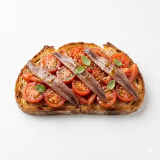 Tosta De Anchoas Y Tomate