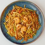 Tallarines Fritos Con Gambas